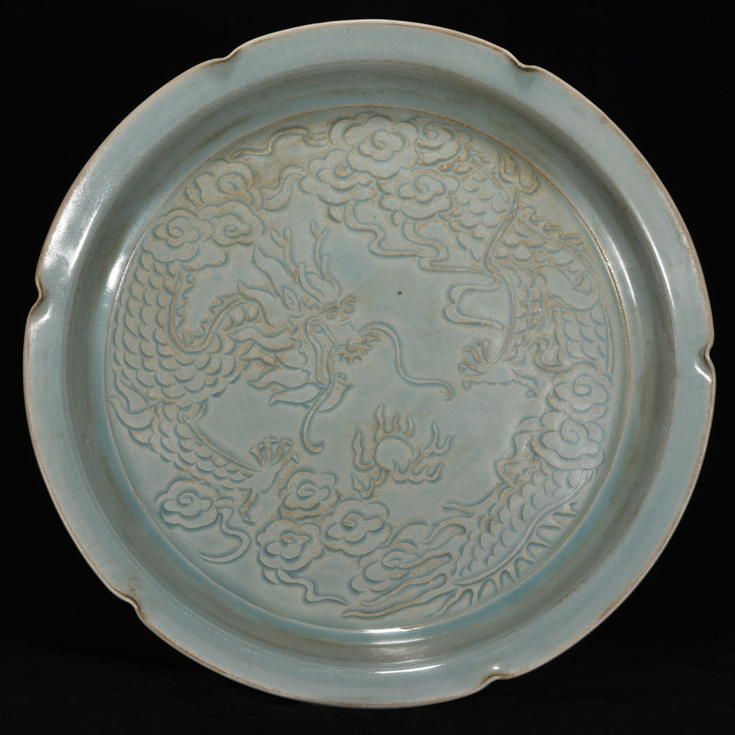 Chinese ru kiln porcelain large dish