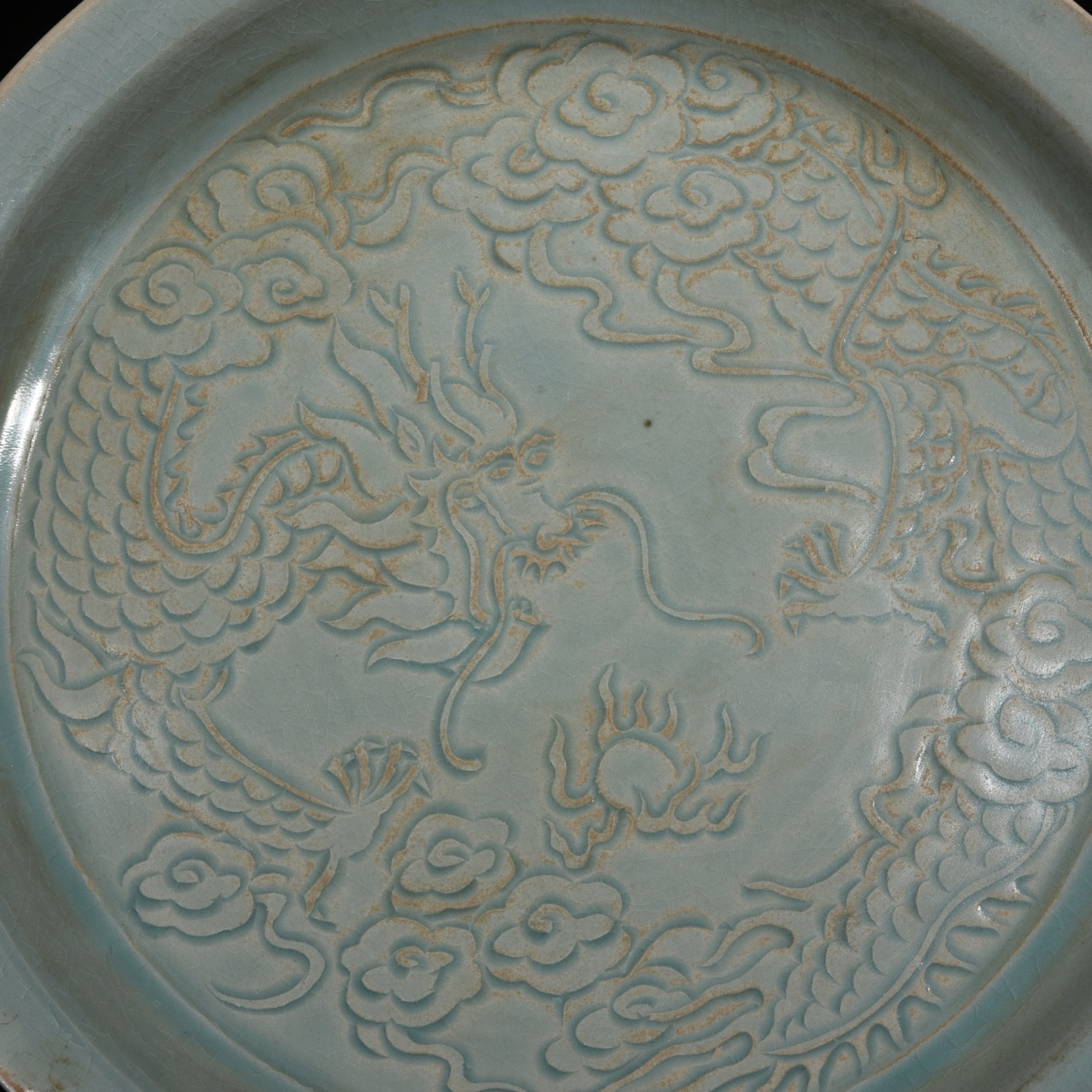 Chinese ru kiln porcelain large dish