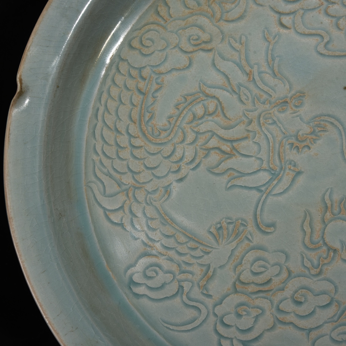 Chinese ru kiln porcelain large dish