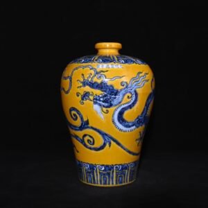 Chinese blue and yellow porcelain vase