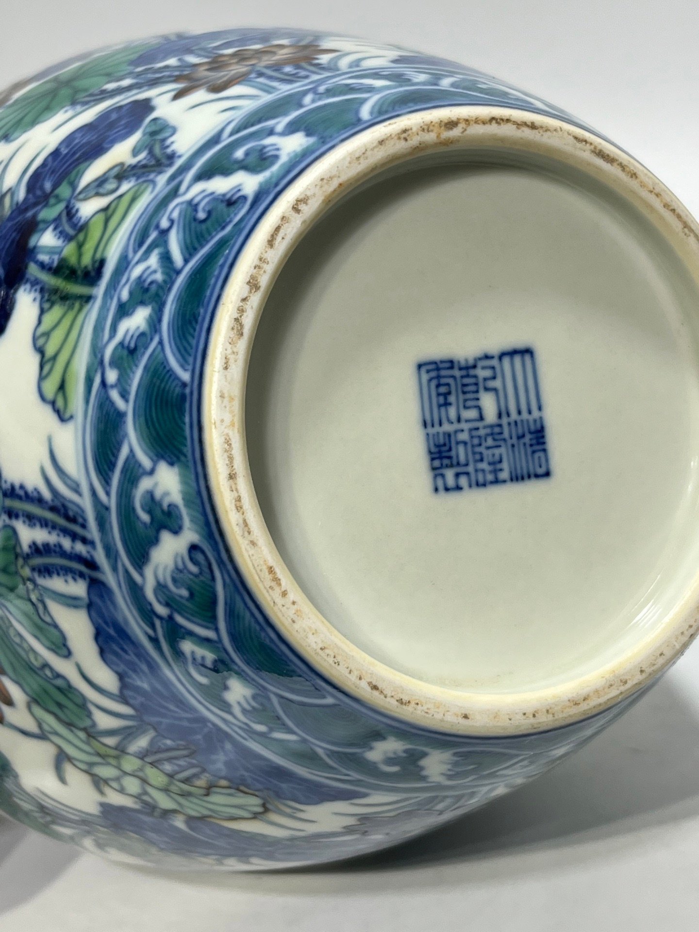 Qing Dynasty Qianlong Doucai Lotus Amphora