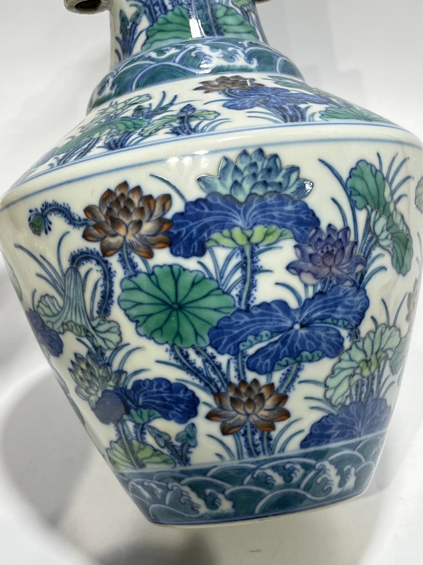 Qing Dynasty Qianlong Doucai Lotus Amphora
