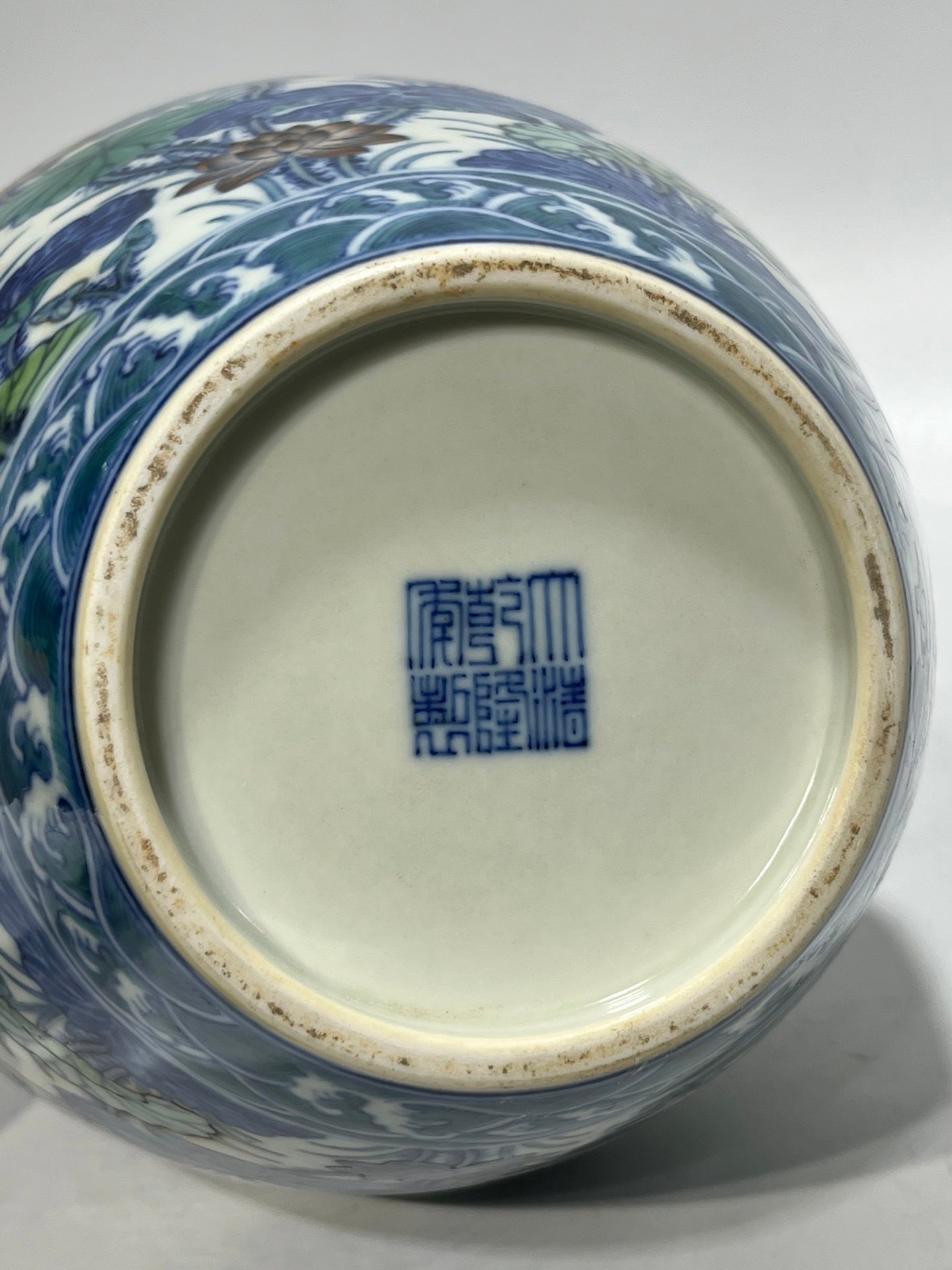 Qing Dynasty Qianlong Doucai Lotus Amphora