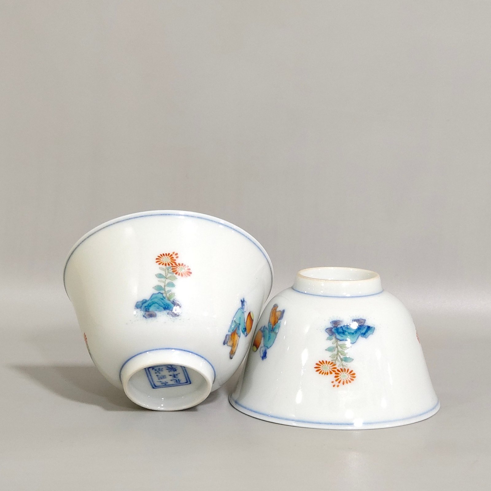 Ming Dynasty Qianlong Chenghua annual sustenance doucai character story Gao Shitu cup