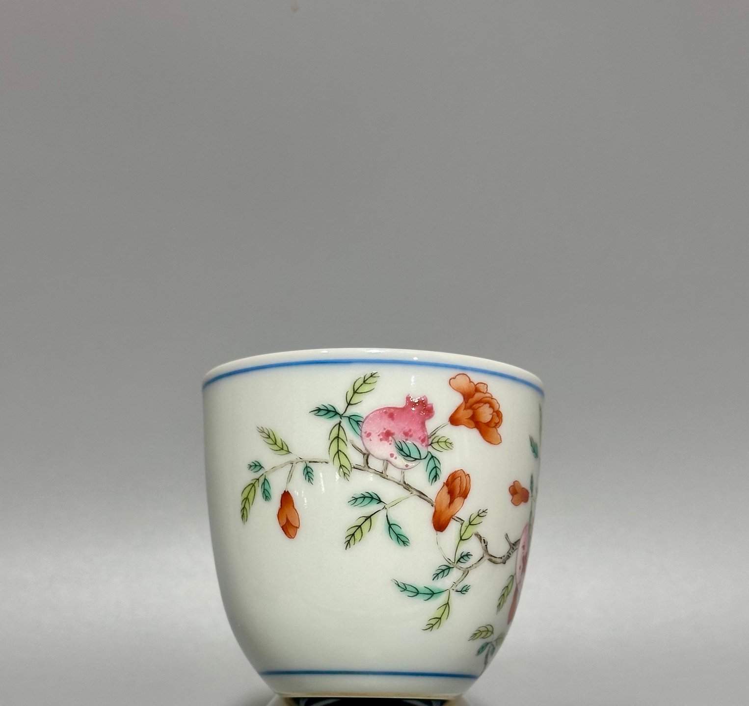 Qing Dynasty Qianlong pastel pomegranate cup