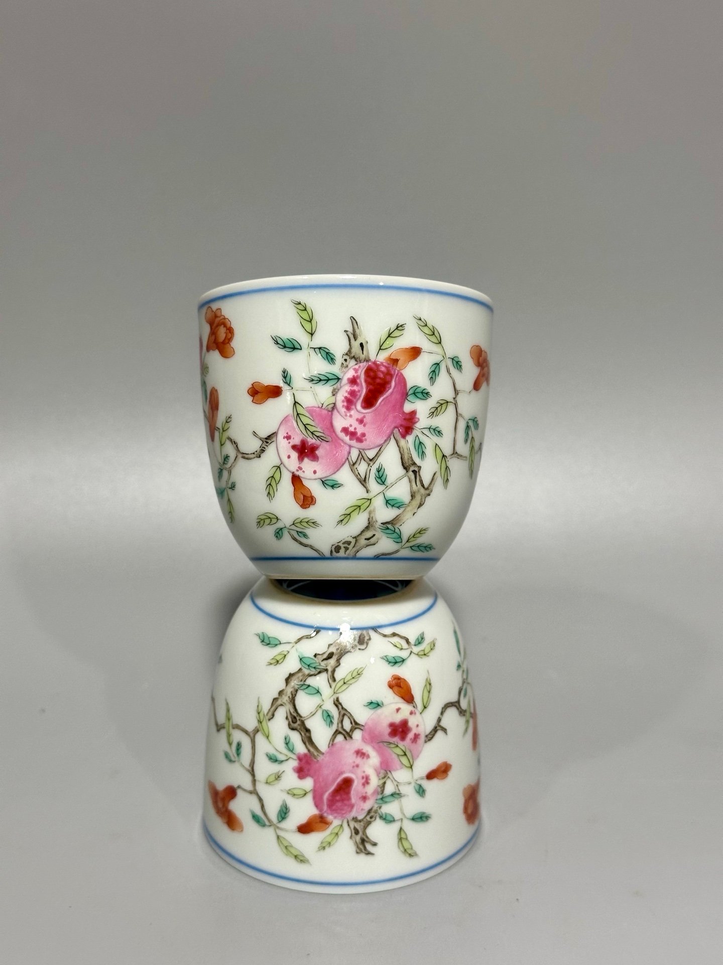 Qing Dynasty Qianlong pastel pomegranate cup