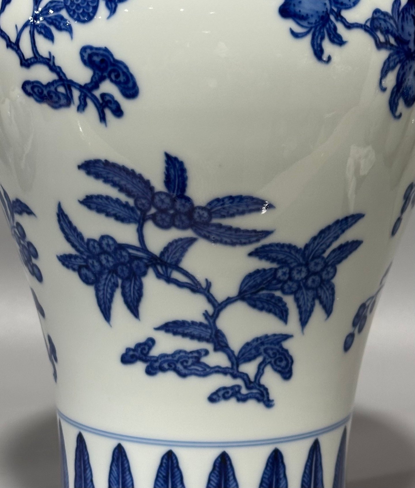 Qing Dynasty Qianlong blue and white plum vase
