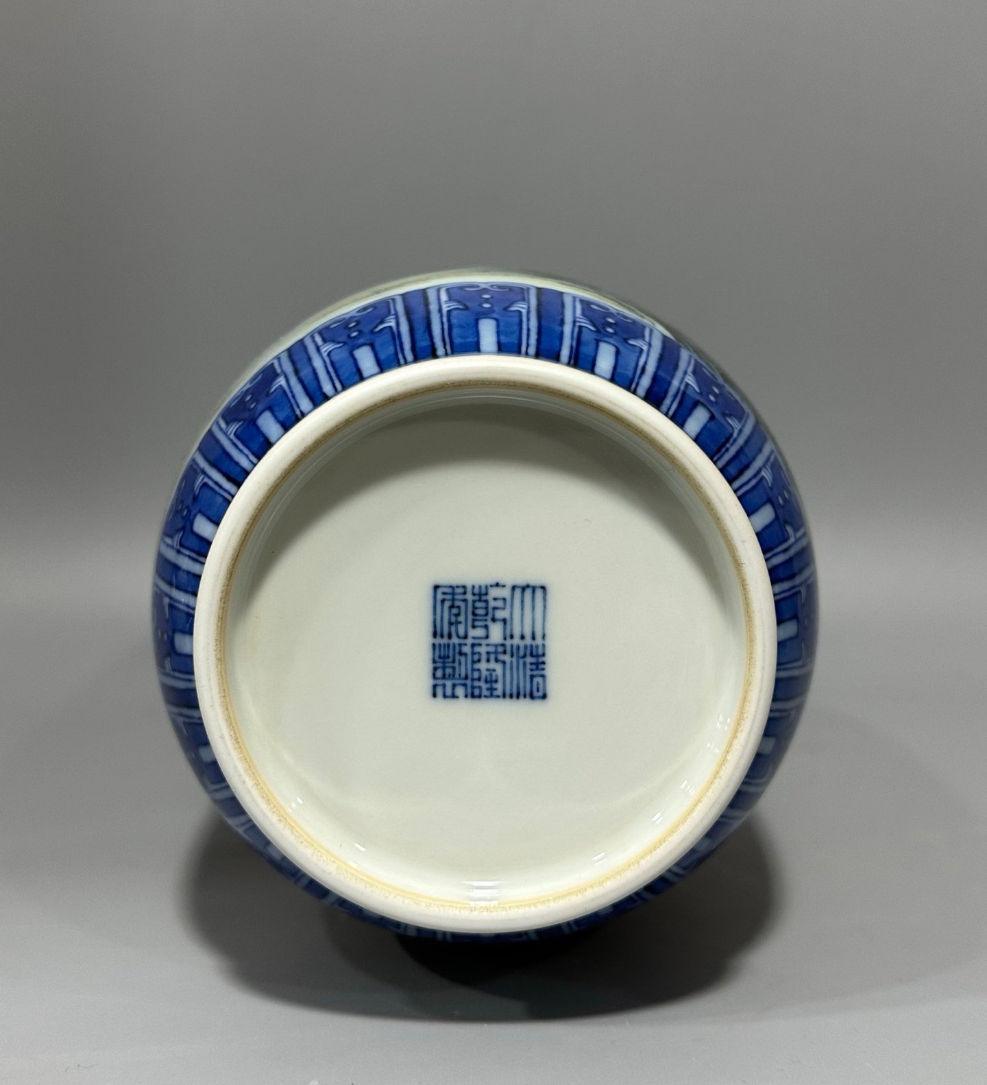 Qing Dynasty Qianlong blue and white lotus enamel sika deer lantern vase