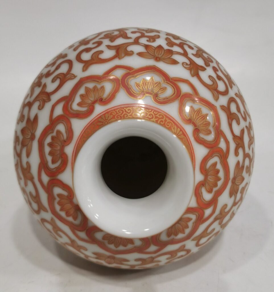 Qing Dynasty Guangxu plum vase with gilded branches