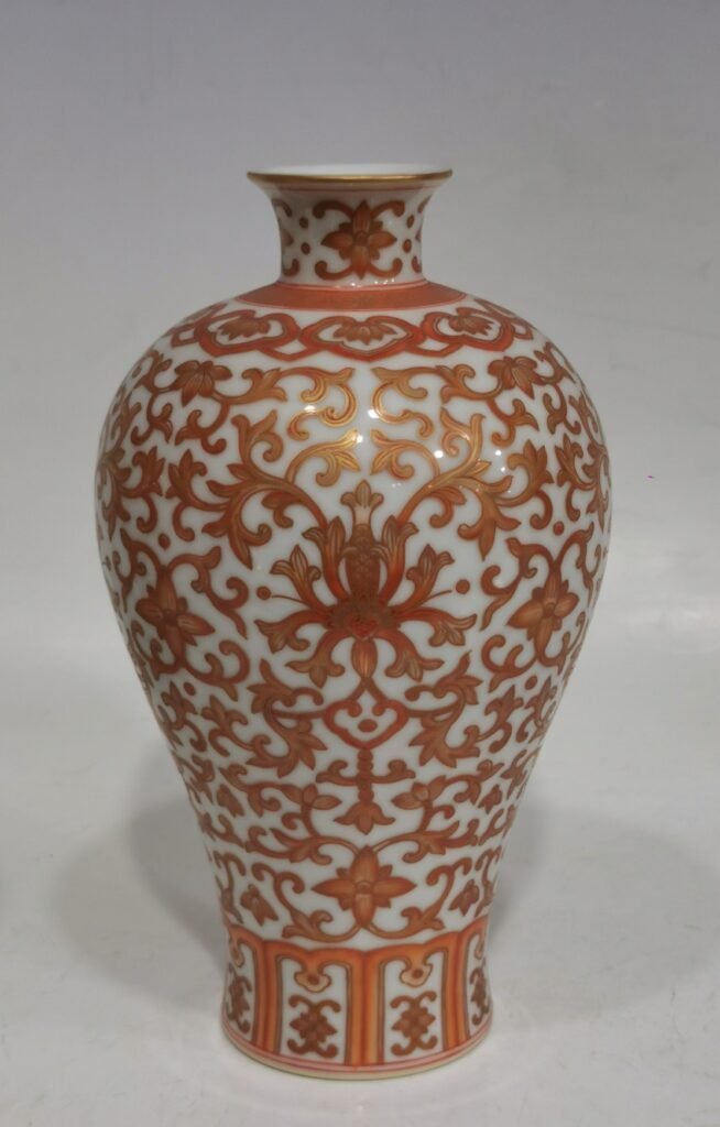 Qing Dynasty Guangxu plum vase with gilded branches