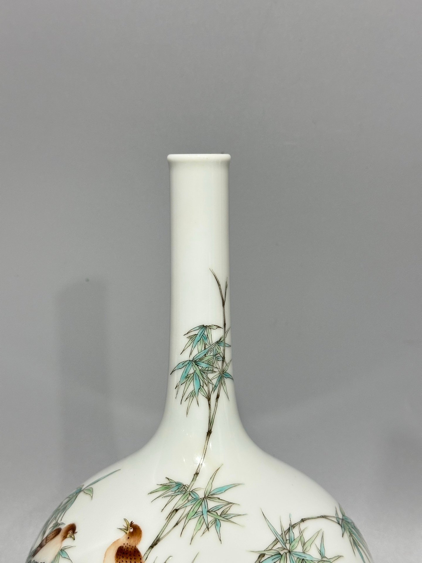 Qing Dynasty Yongzheng long enamel vase with flowers