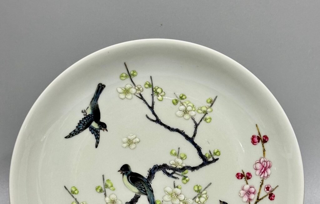 Qing Dynasty Yongzheng this pastel magpie plate