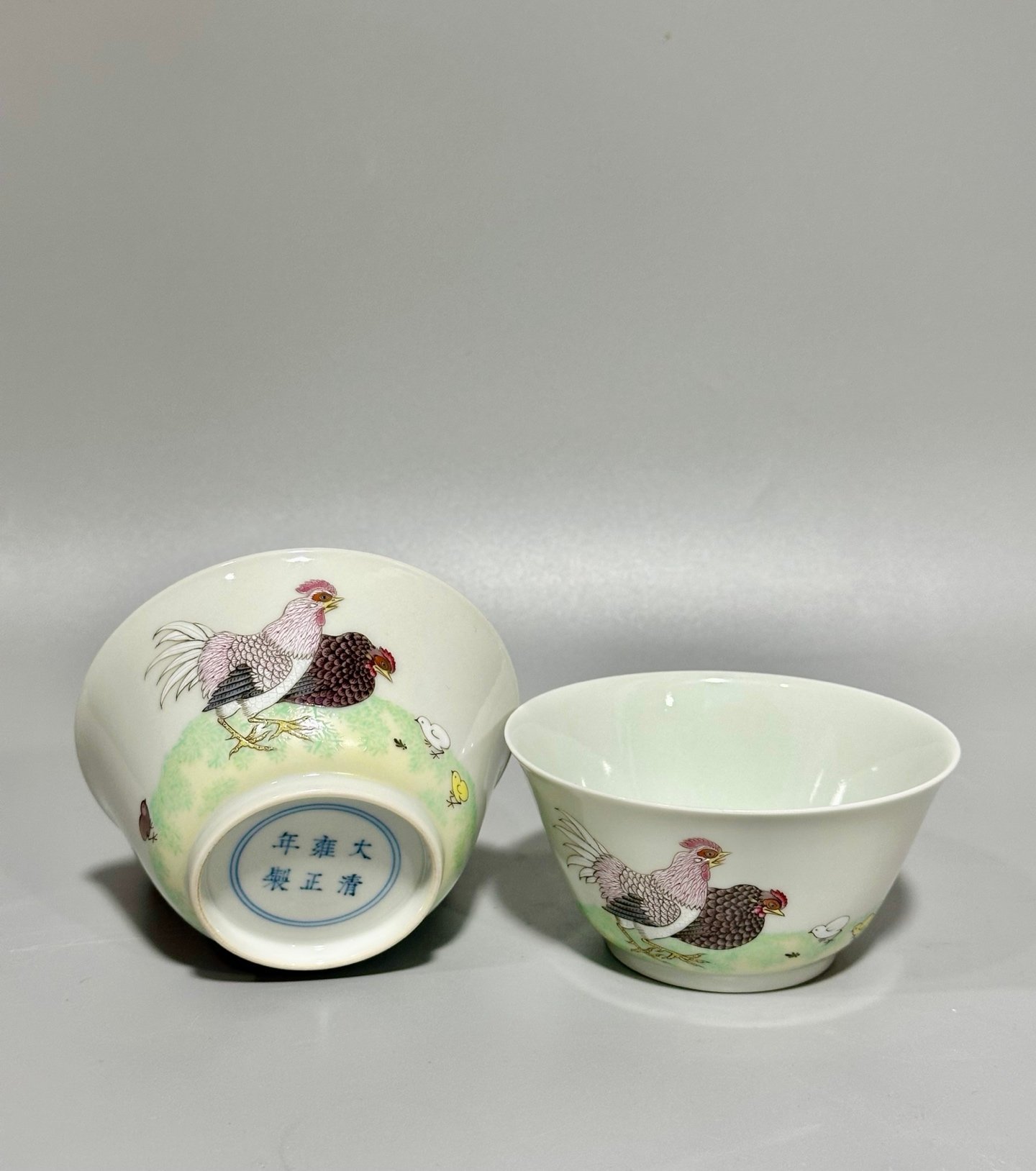 Qing Dynasty Yongzheng the pastel chicken cup