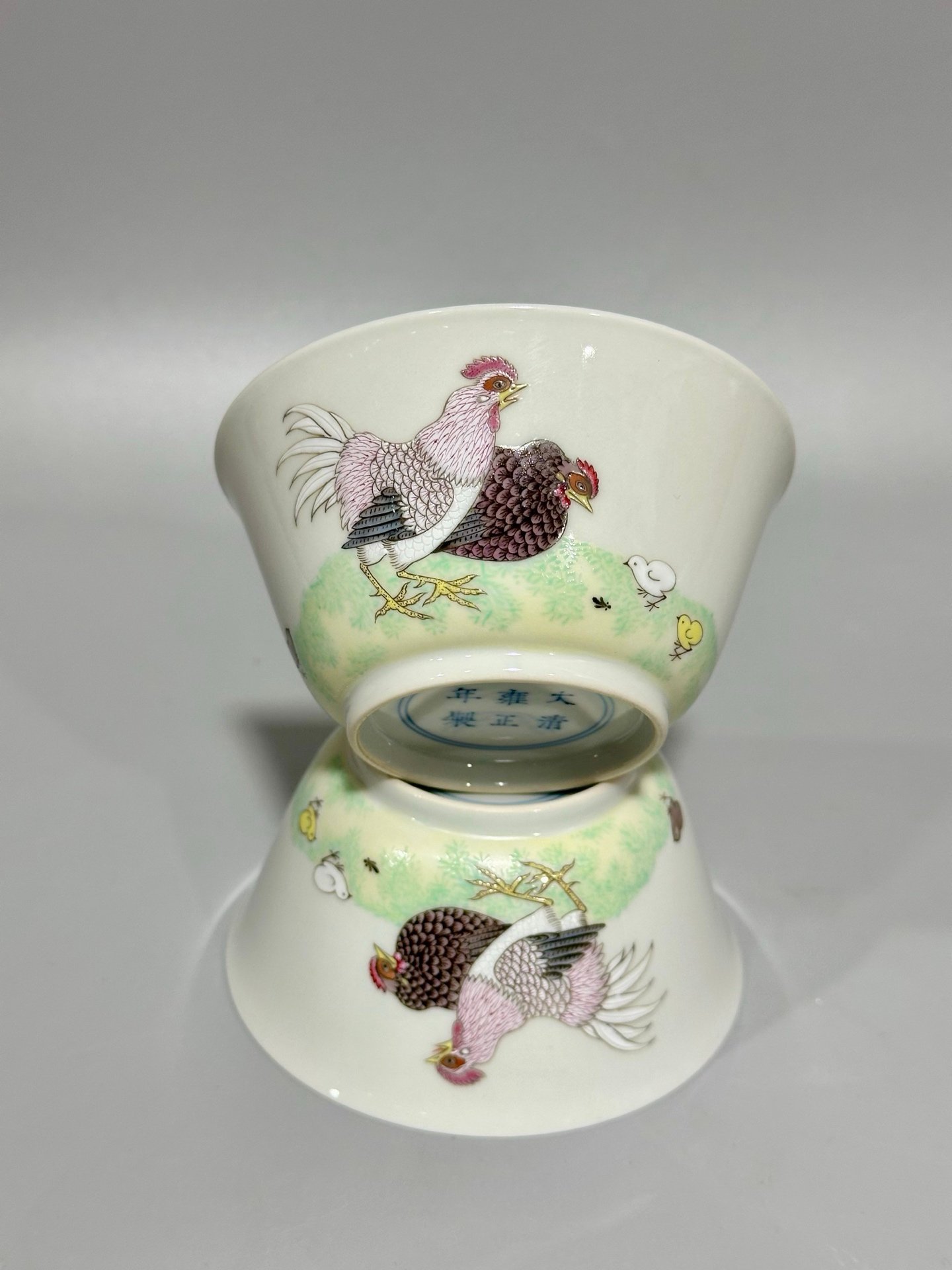 Qing Dynasty Yongzheng the pastel chicken cup
