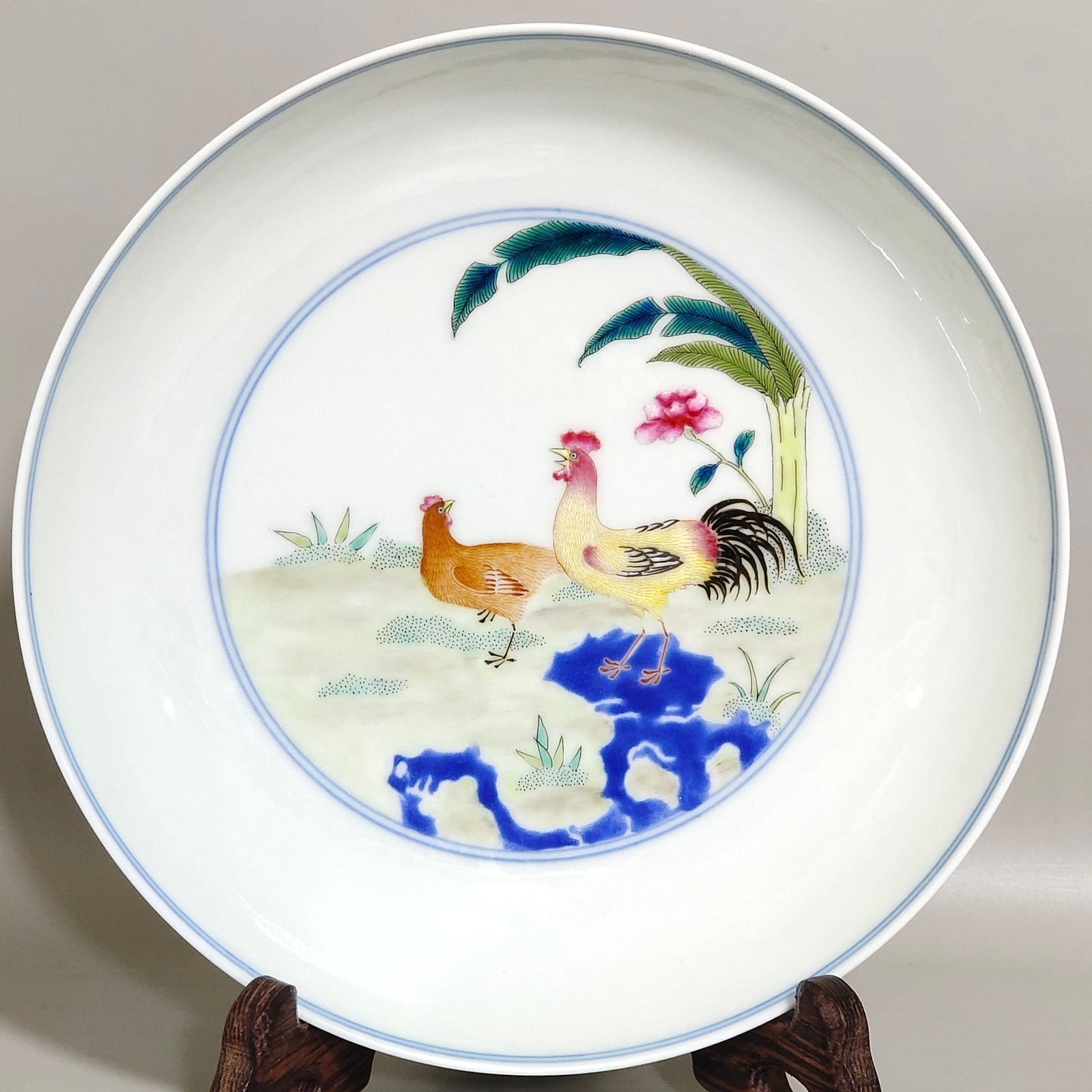 Qing Dynasty Qianlong Pastel lucky plate
