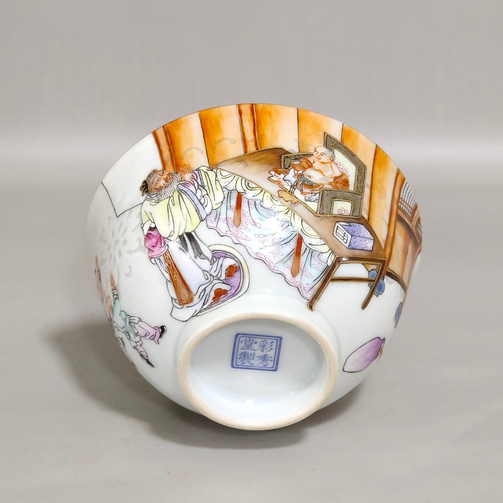 Song Dynasty Cai Xiang An exquisite cup with characters and stories and poems