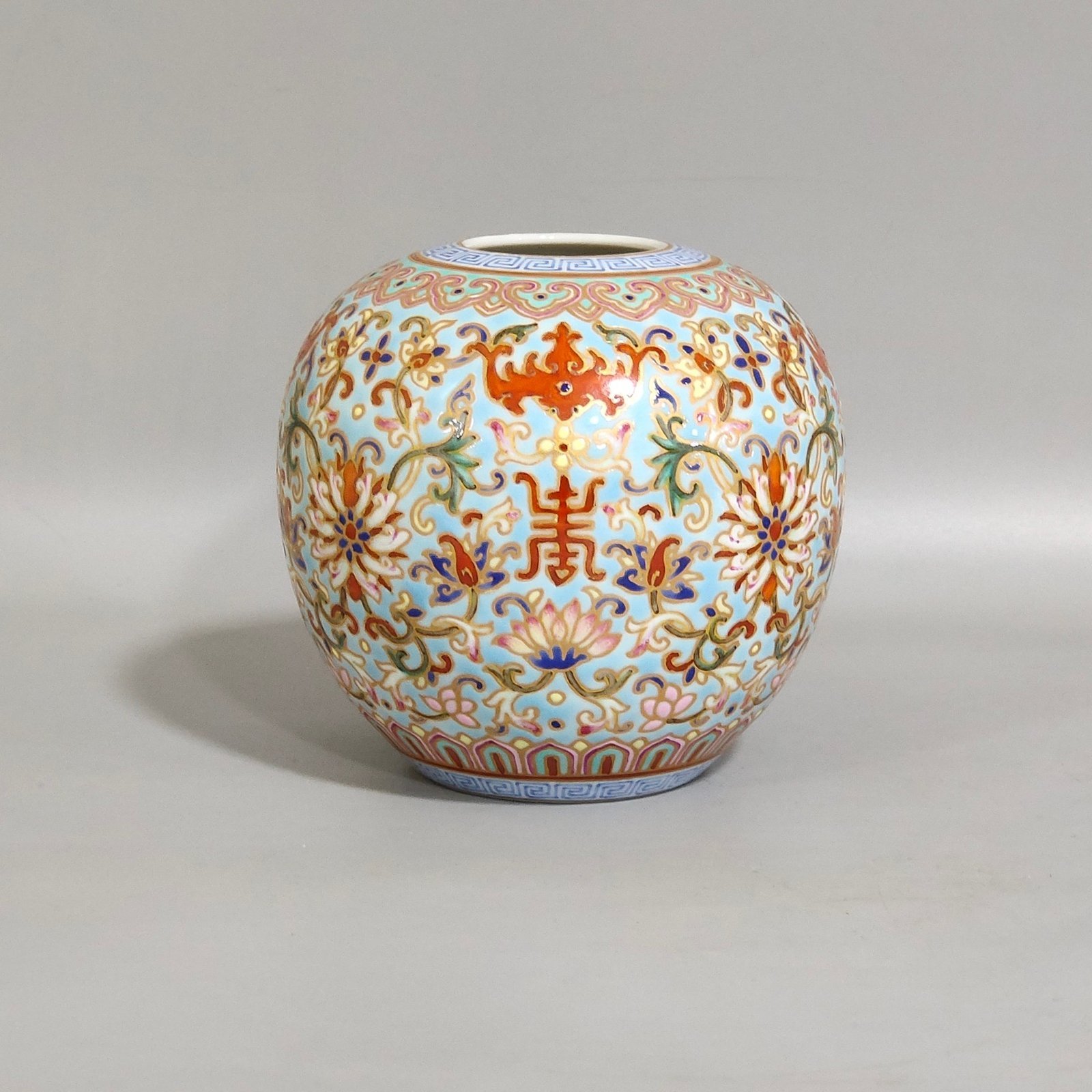 Qing Dynasty Daoguang The Apple Seal of Fortune and Longevity Burner by Shendetang with continuous golden lines