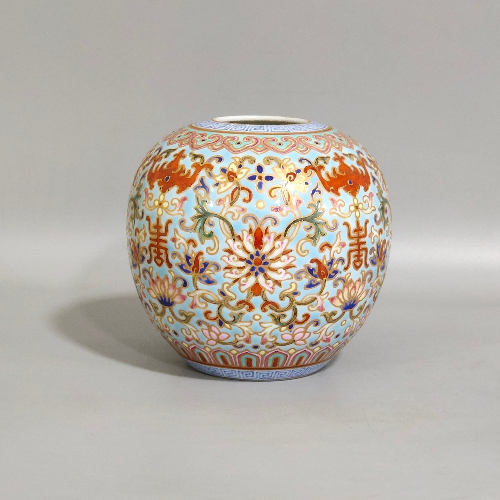 Qing Dynasty Daoguang The Apple Seal of Fortune and Longevity Burner by Shendetang with continuous golden lines