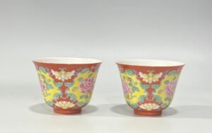 Qing Dynasty Daoguang angcai coral red cup