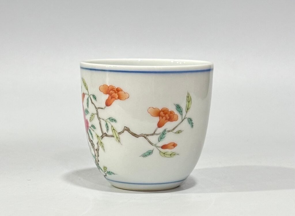 Qing Dynasty Qianlong pastel pomegranate cup