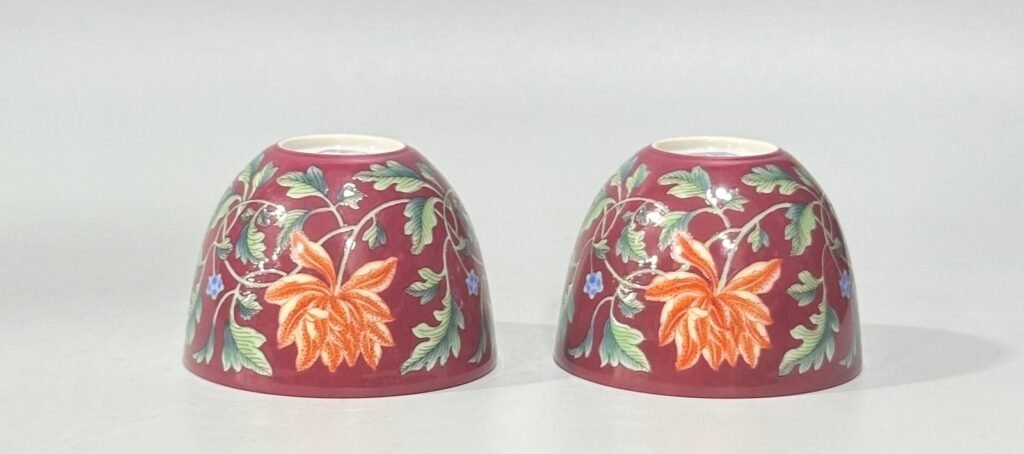 Qing Dynasty Yongzheng carmine red flower-tangled cup