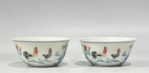 Qing Dynasty Yongzheng blue and white doucai cup