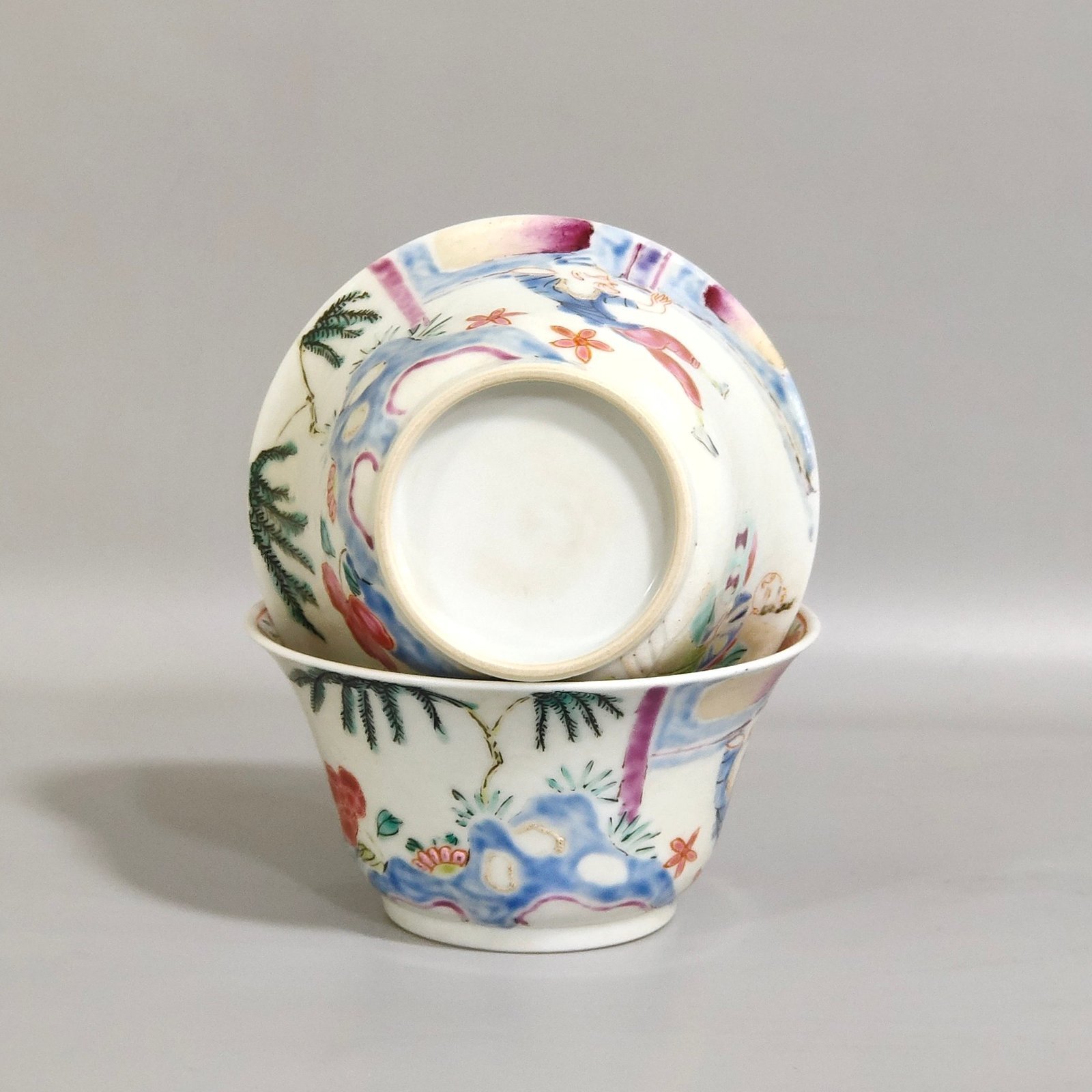 Qing Dynasty Overseas export character story cup set