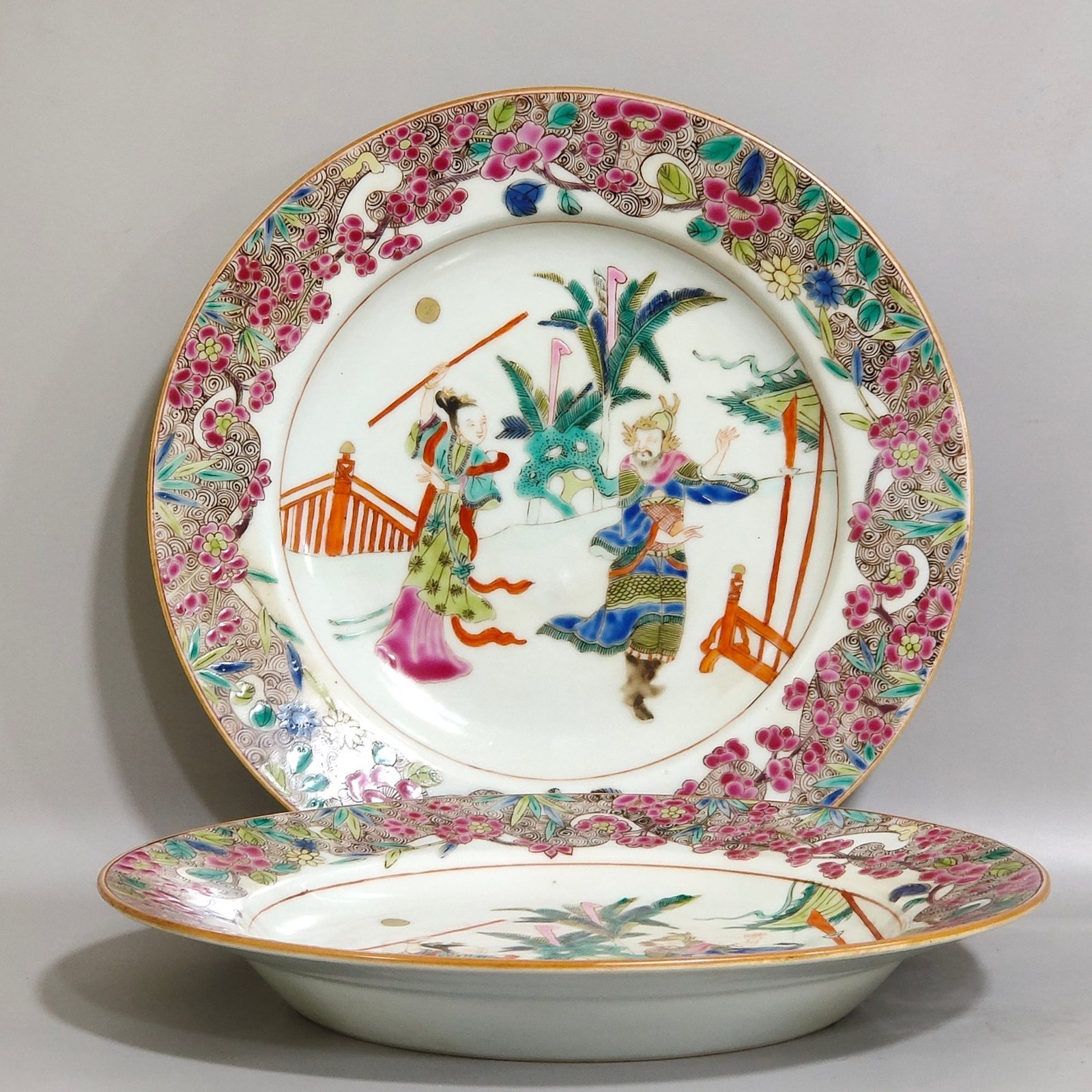 Qing Dynasty Overseas return and export character story plate