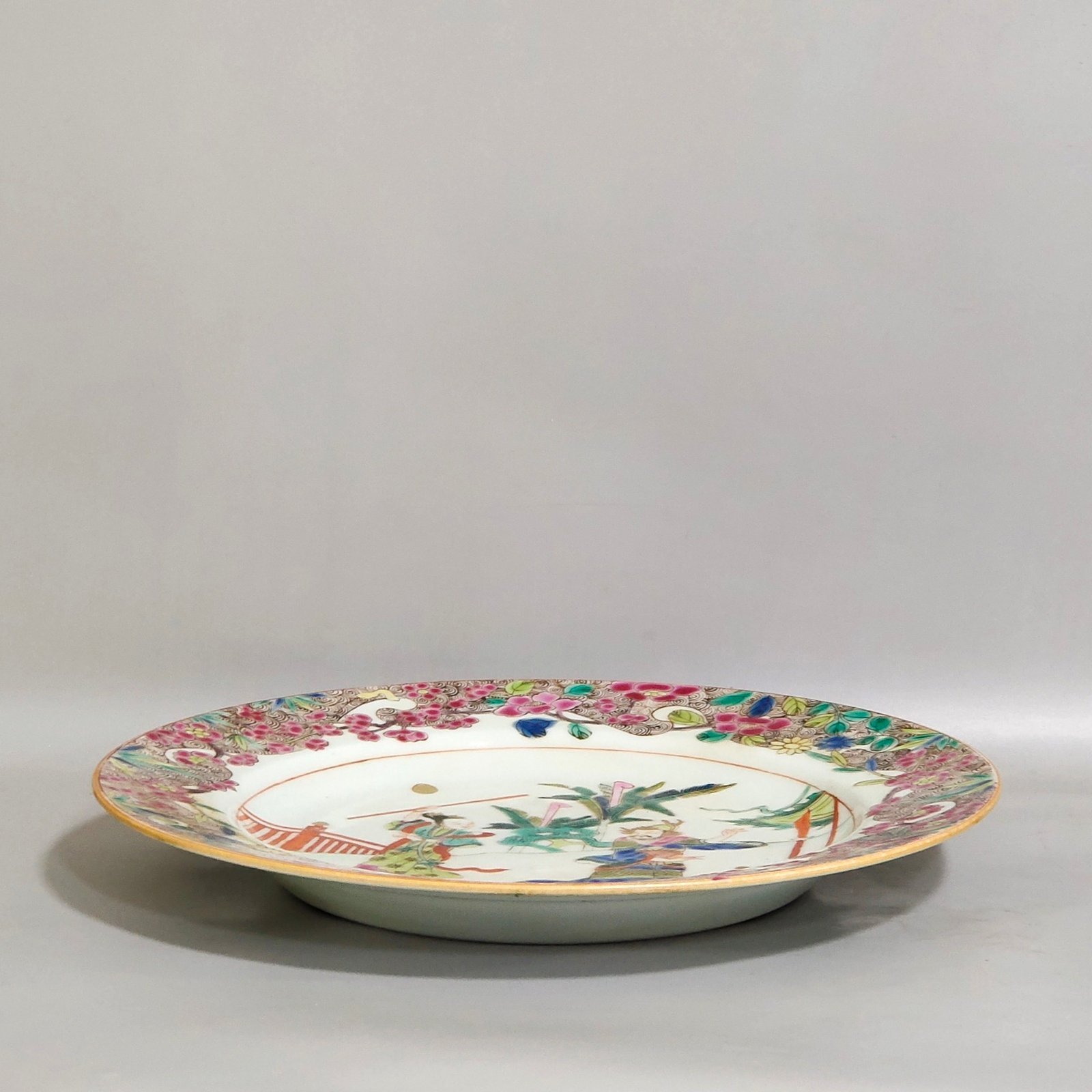 Qing Dynasty Overseas return and export character story plate
