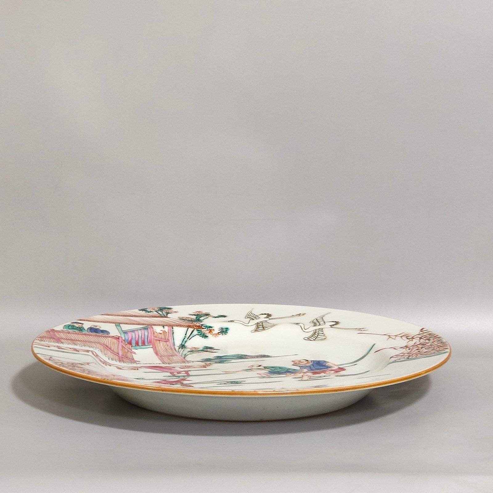 Qing Dynasty Overseas return and export character story plate