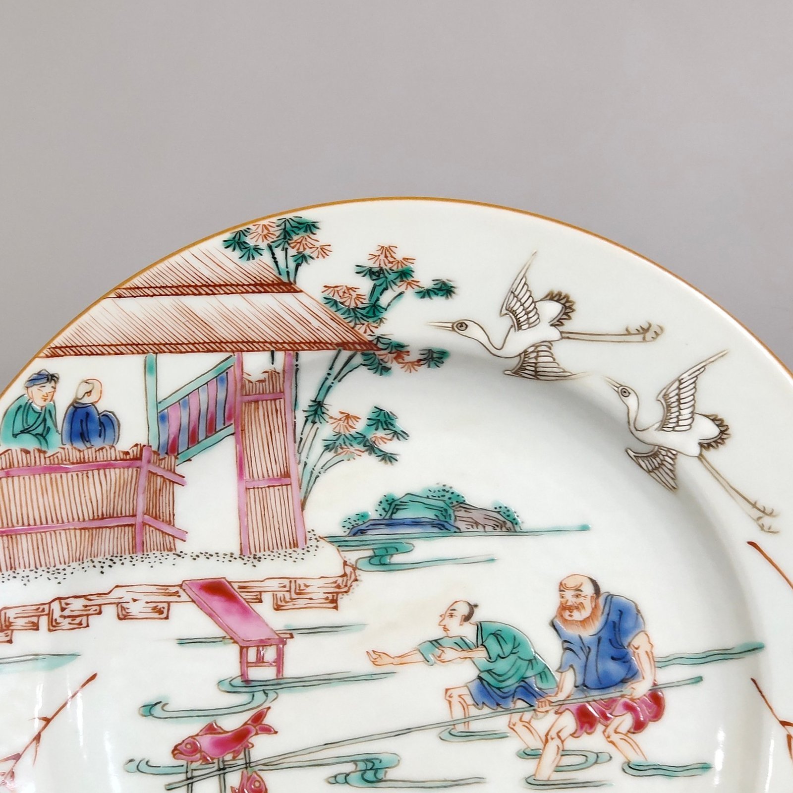Qing Dynasty Overseas return and export character story plate