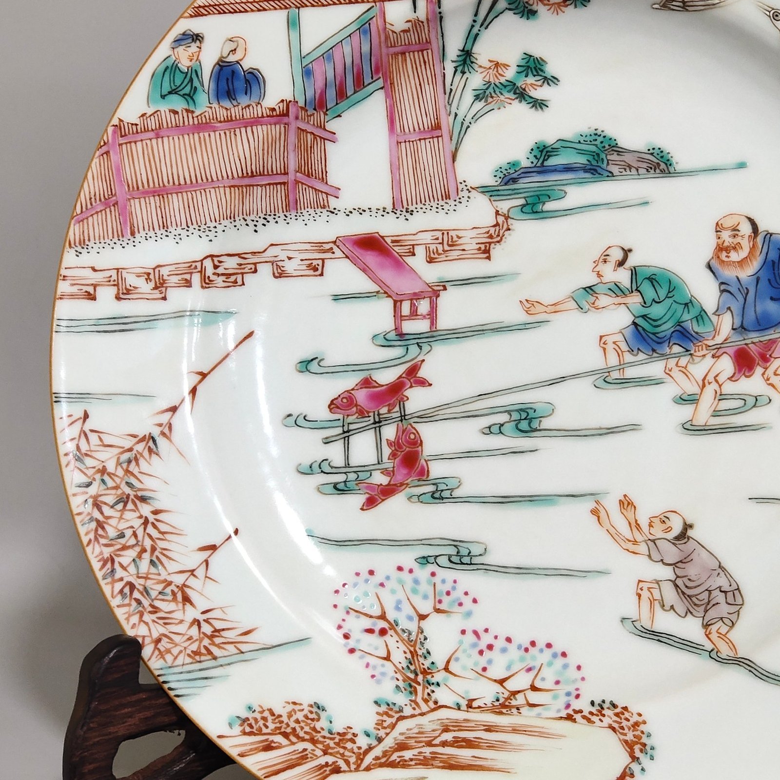 Qing Dynasty Overseas return and export character story plate