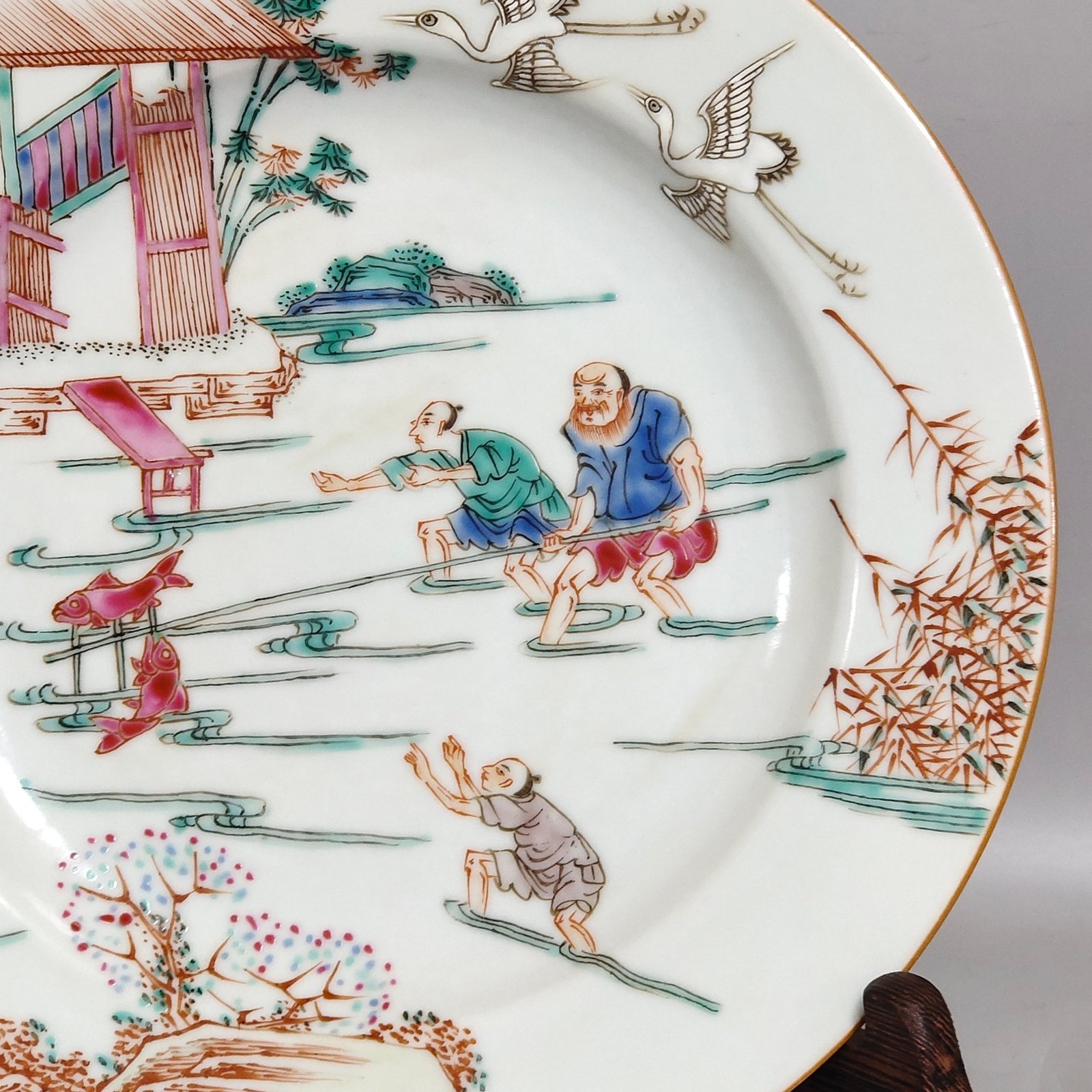 Qing Dynasty Overseas return and export character story plate