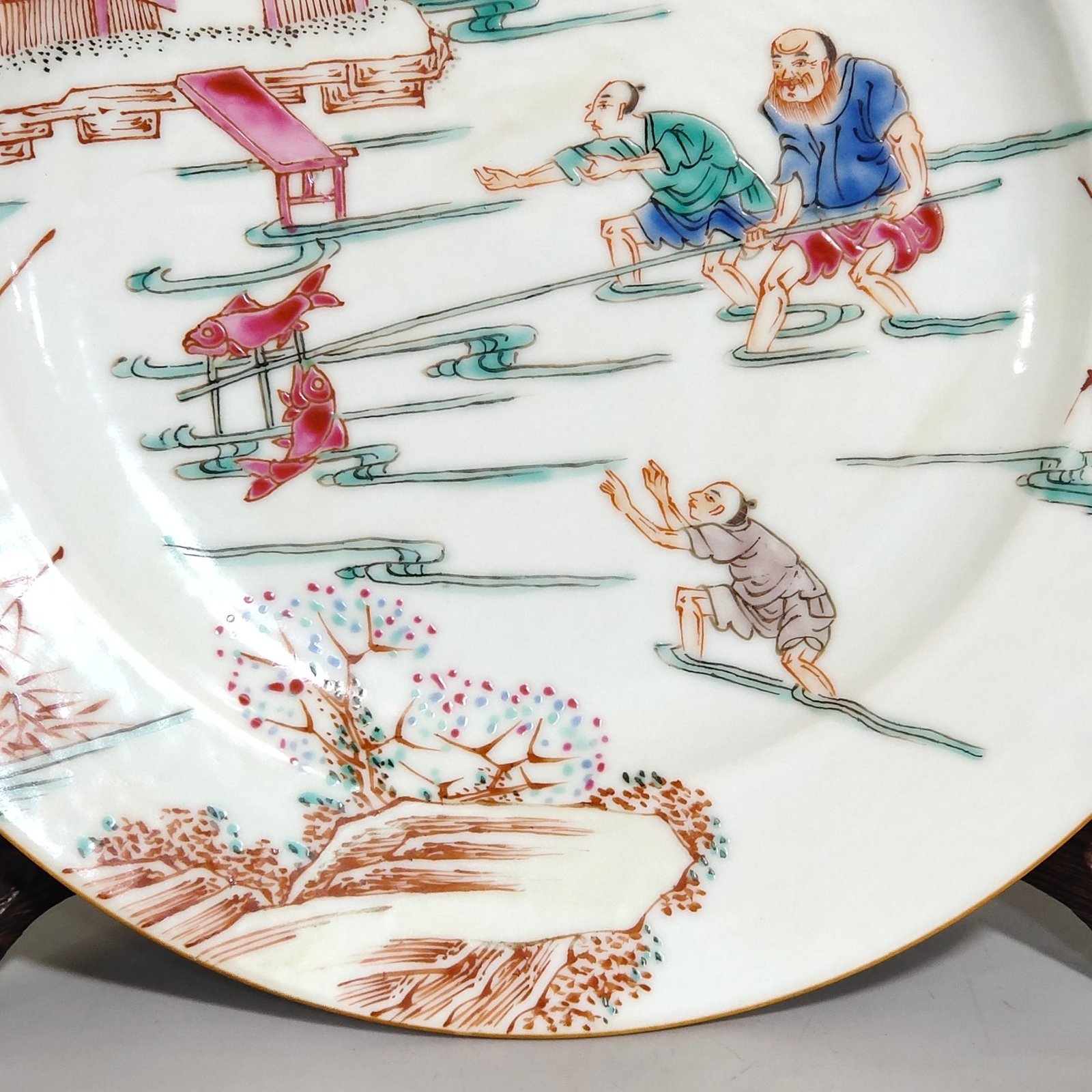Qing Dynasty Overseas return and export character story plate