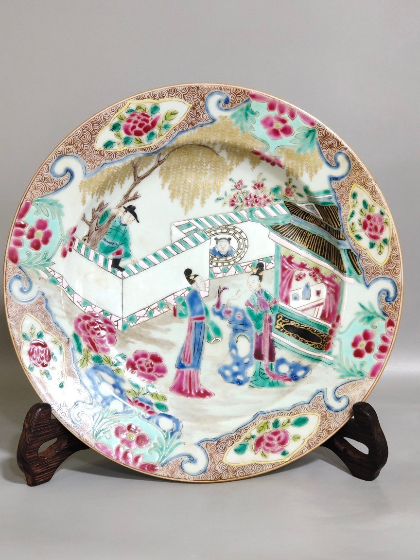 Qing Dynasty Overseas return and export character story plate