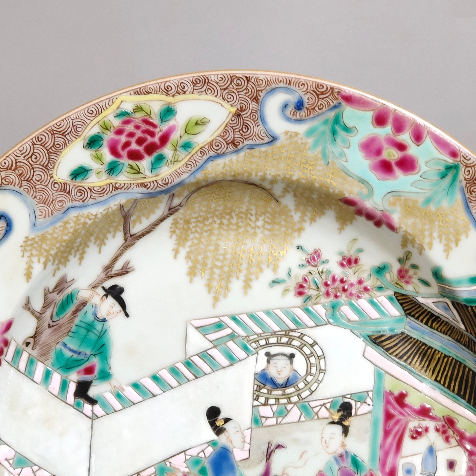 Qing Dynasty Overseas return and export character story plate