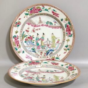 Qing Dynasty Overseas return and export character story plate
