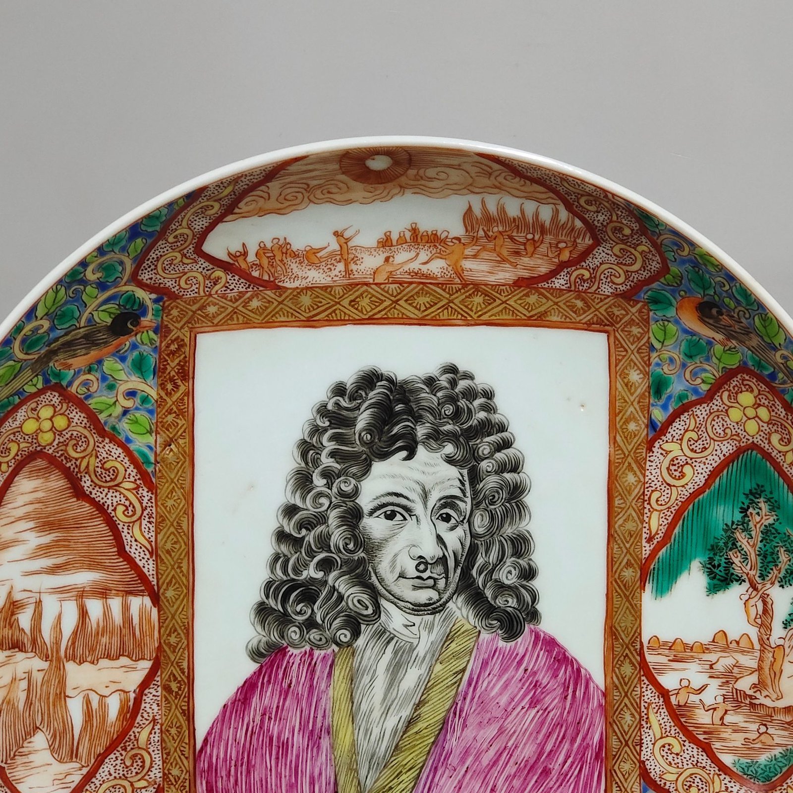 Qing Dynasty Overseas market Western figure plate