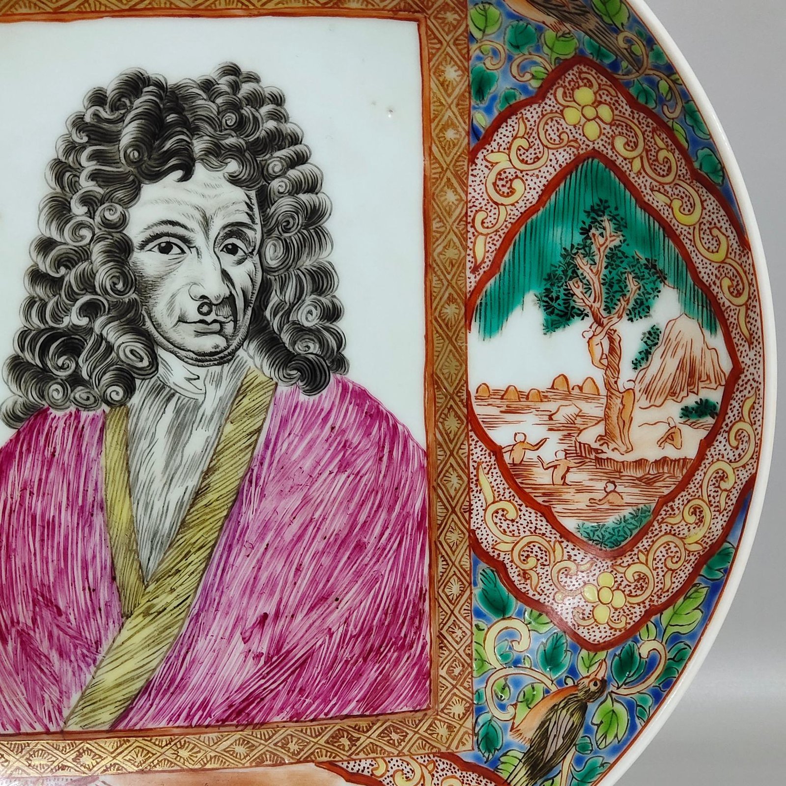Qing Dynasty Overseas market Western figure plate