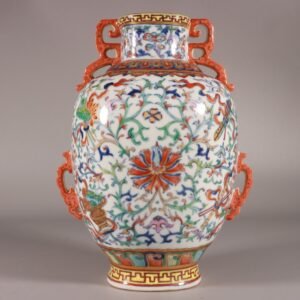 Qing Dynasty Qianlong Doucai lotus amphora