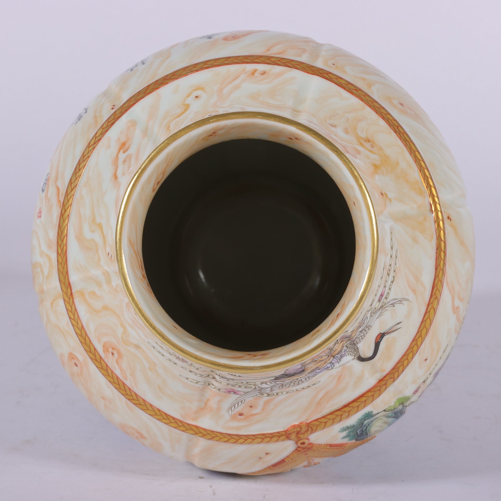 Qing Dynasty Qianlong enamel four immortals arching longevity vase