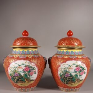 Qing Dynasty Qianlong enamel vitriol red and gold