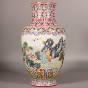 Qing Dynasty Qianlong enamel powder lantern vase