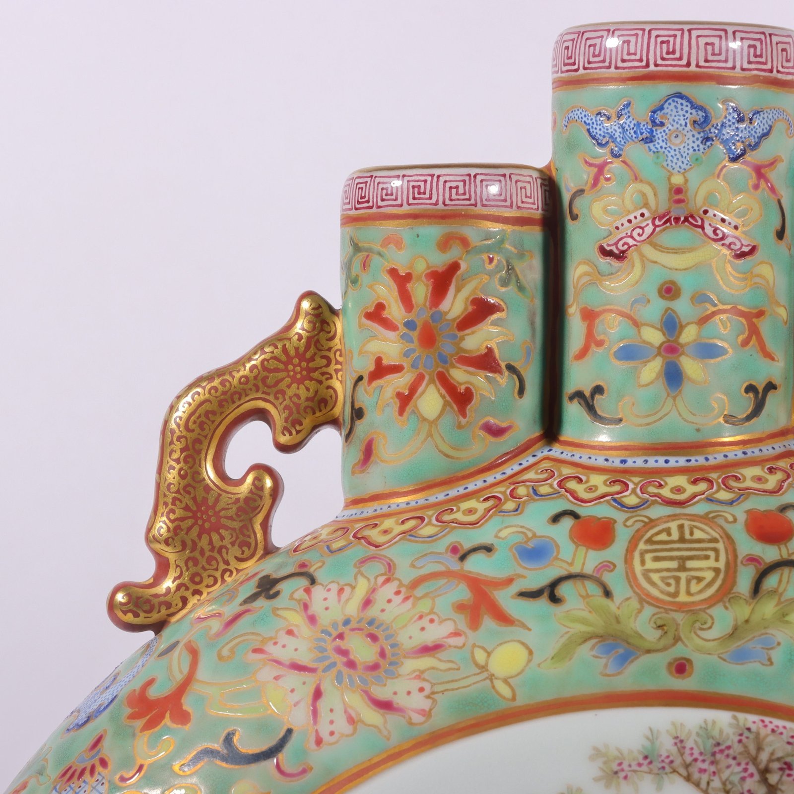 Qing Dynasty Qianlong three-tube enamel vase
