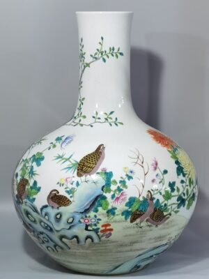 Qing Dynasty Qianlong pastel celestial large vase with picture