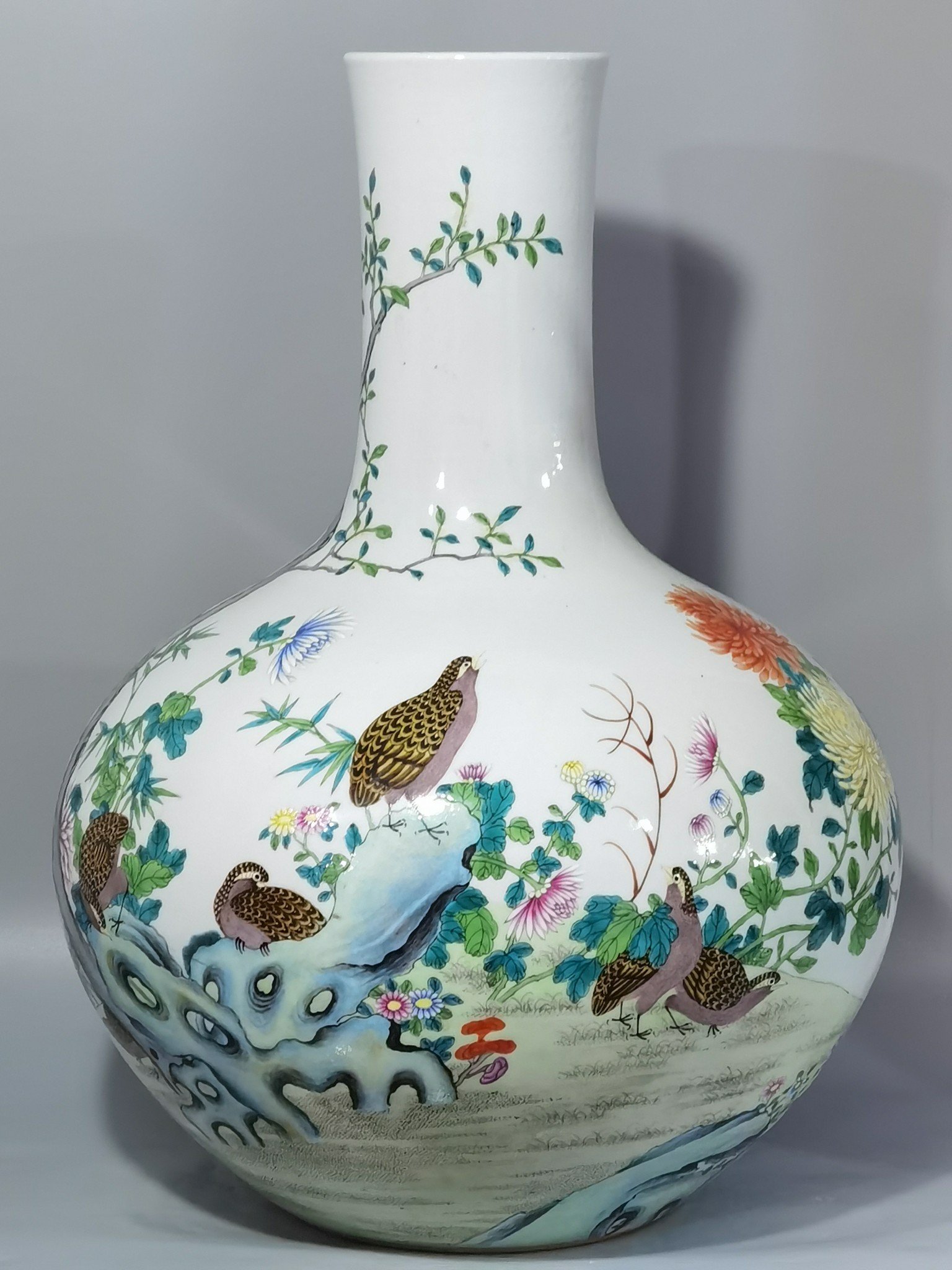 Qing Dynasty Qianlong pastel celestial large vase with picture