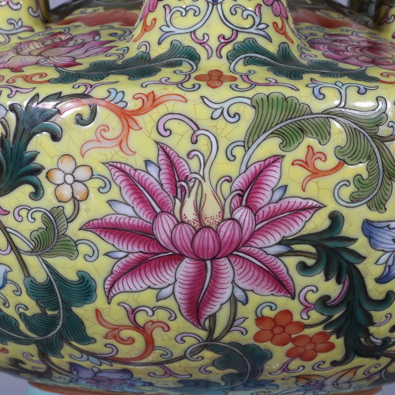 Qing Dynasty Qianlong pastel blue ground gilded lotus amphora