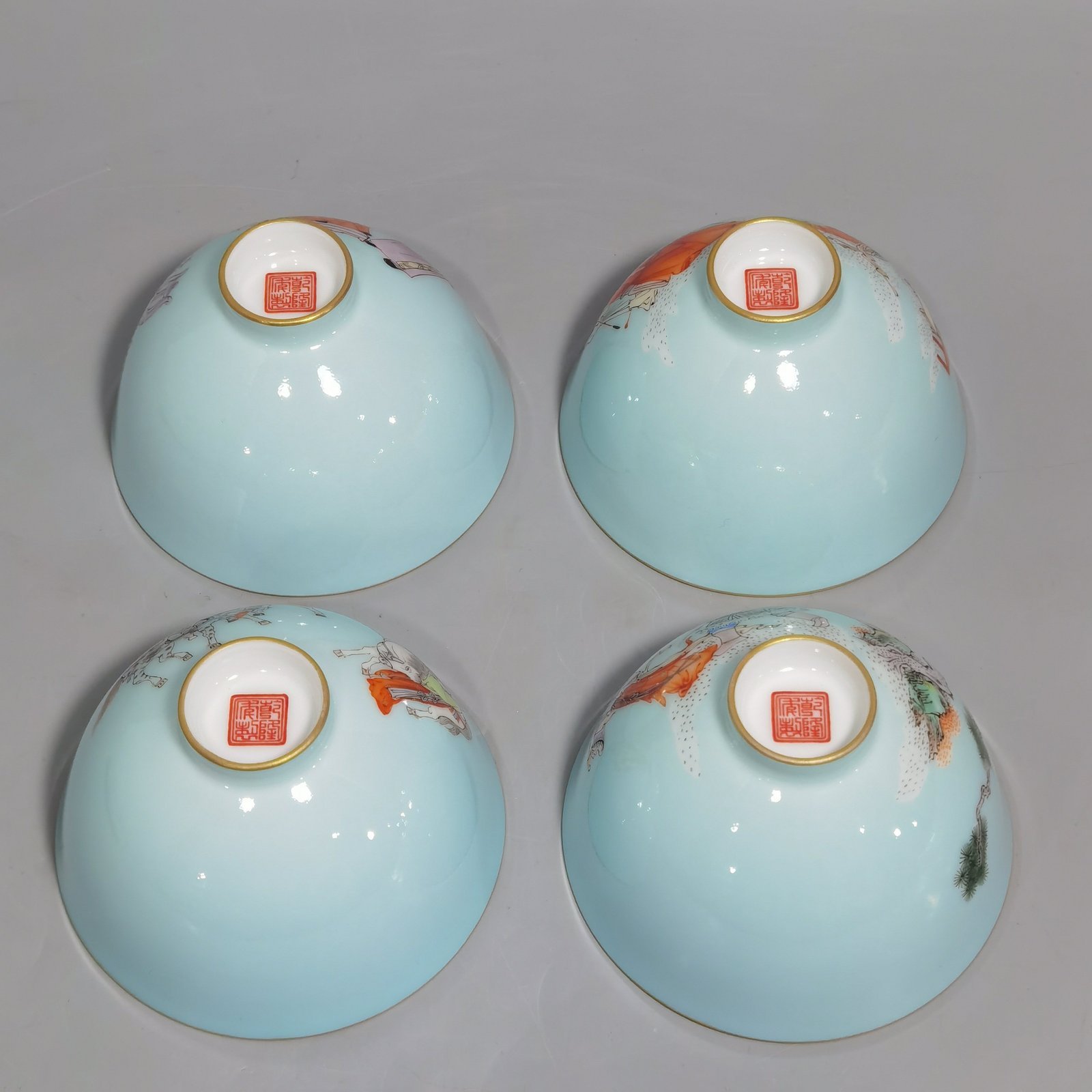 Qing Dynasty Qianlong set of tea circles cup