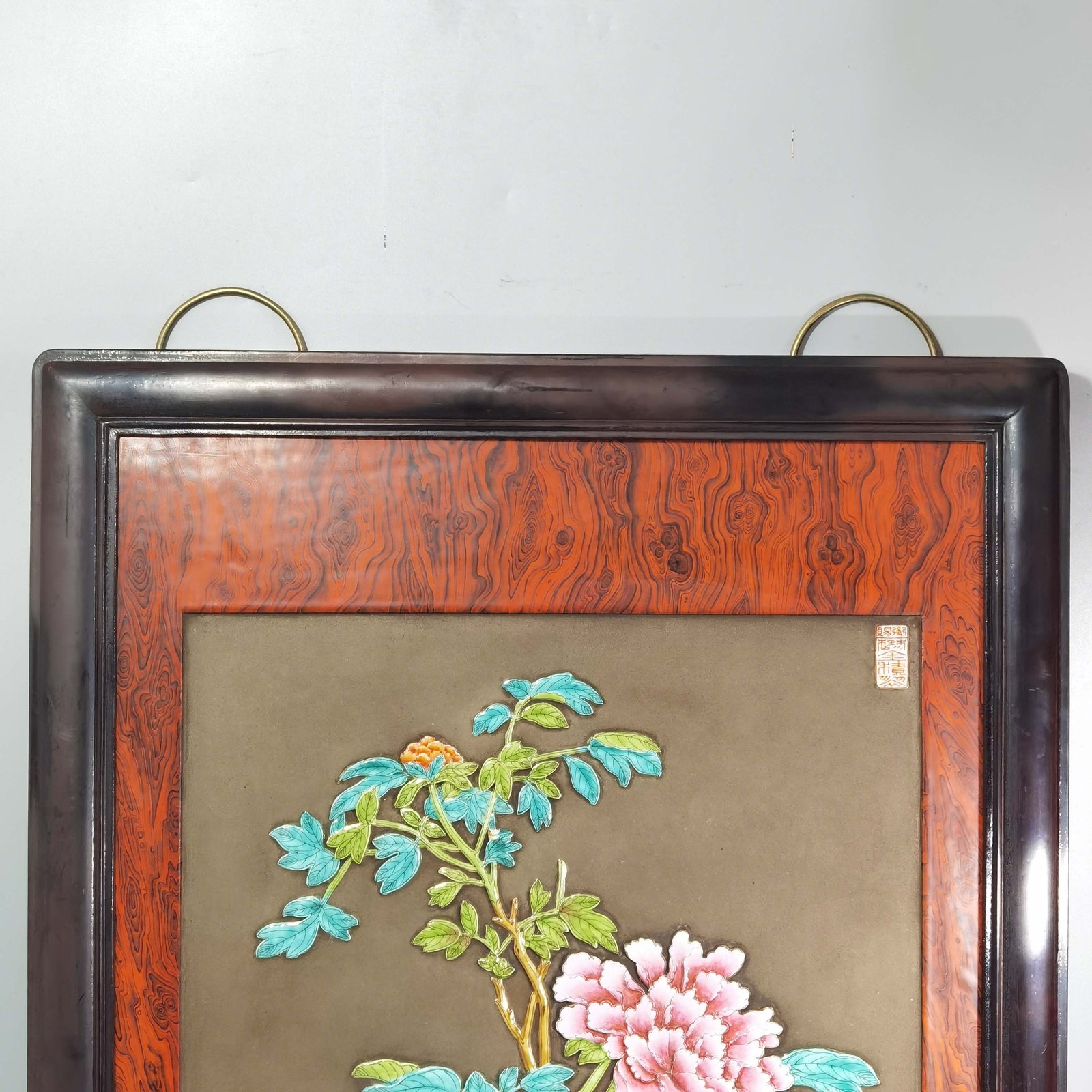 Qing Dynasty Qianlong pastel color wealth and peace long porcelain plate