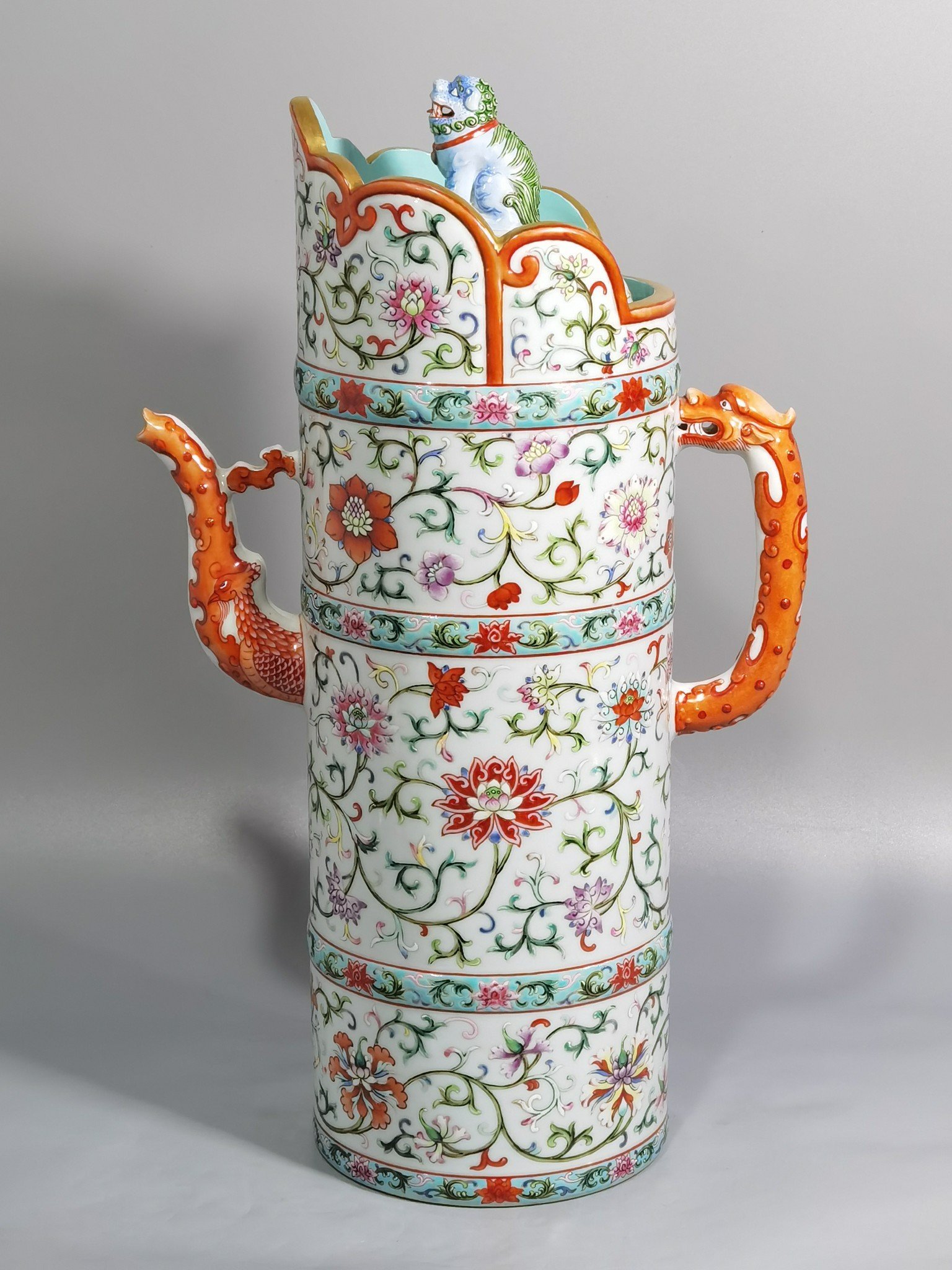 Qing Dynasty Qianlong pastel-colored multi-mu teapot
